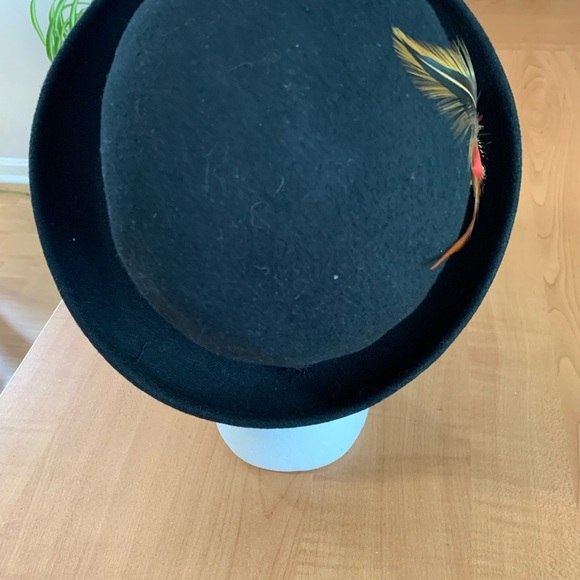 Hat woman’s fedora Apt.9 black with feather - Picture 2 of 5